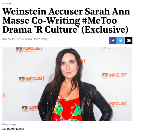 sarah ann masse writer r cultre #metoo actor actress filmmaker weinstein