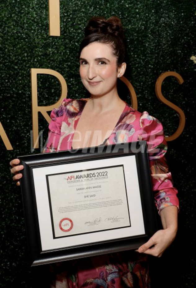 Sarah Ann Masse - AFI Award Honoree for She Said Movie of The Year